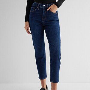 NWOT EXPRESS High Waisted Dark Wash Straight Ankle Jeans 2R